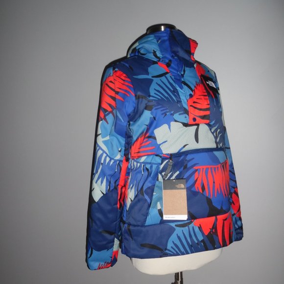 The North Face Fallback Hoodie Blue Hawaii Palm Hoodie Jacket Coat S - Picture 7 of 9